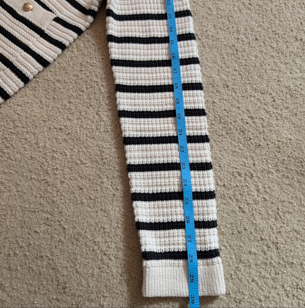 Abercrombie Kids Stripe Knit Button Cardigan Size 17/18 OR Women's Small/Medium - Picture 8 of 10